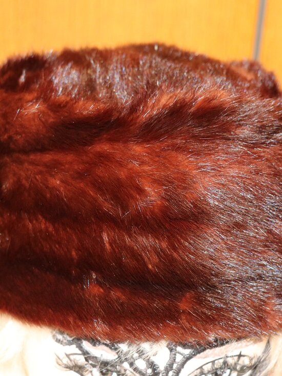 Vintage Pillbox Fascinator Fur Hat main image 4